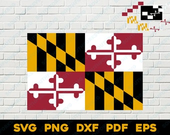 Maryland State Flag svg png dxf vector graphic design digital file U.S. 50 State Flags USA America United States Flags