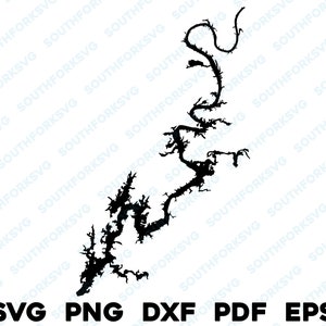 Logan Martin Lake Alabama Map Form Silhouette svg png dxf pdf eps Vektorgrafik