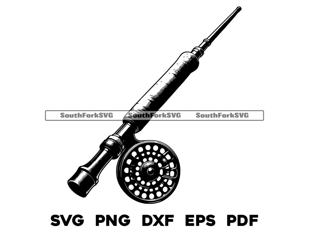 Fly Rod Vector Design 1 Svg Png Dxf Eps Pdf Transparent Vector Graphic