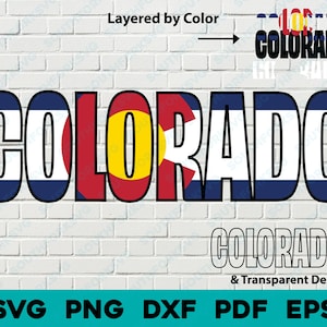 Colorado State Flag Name svg png dxf eps pdf vector graphic design digital file U.S. 50 State Flags USA America United States Flags