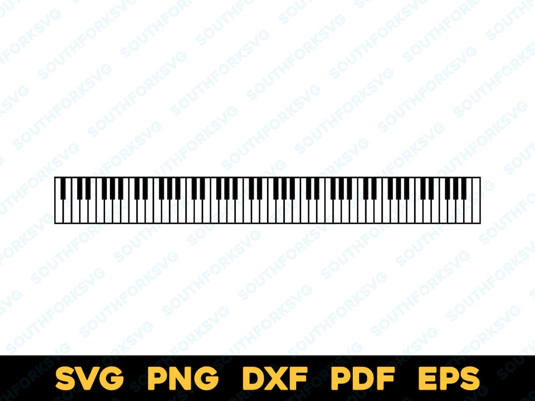 Full 88 Key Piano Keyboard Svg Png Dxf Eps Pdf Vector Graphic Design Cut Print Dye Sub Laser Cnc