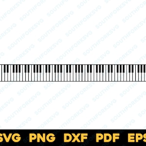 Teclado de piano completo de 88 teclas / svg png dxf eps pdf / diseño gráfico vectorial corte impresión tinte sub láser cnc grabar archivos digitales descarga instantánea