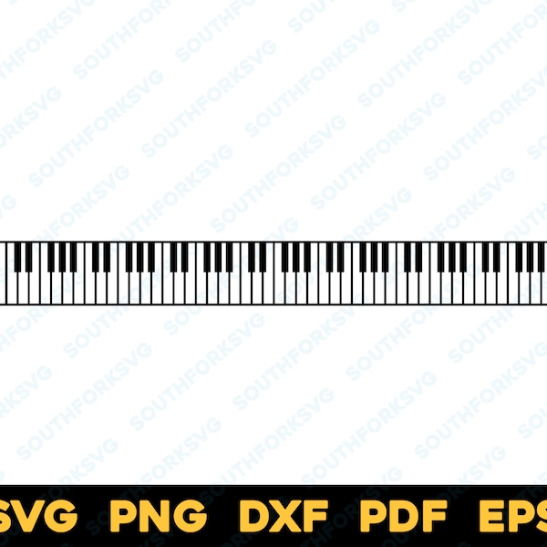 Full 88 Key Piano Keyboard | svg png dxf eps pdf | vector graphic design cut print dye sub laser cnc engrave digital files instant download