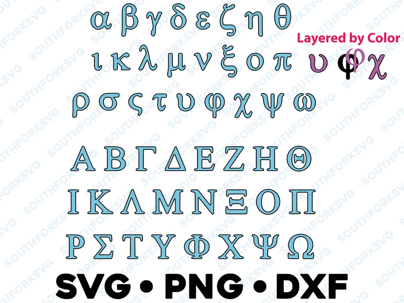 Griekse Alfabet Letters GelaagdE SVG PNG DXF Bundel Griekse Etsy België