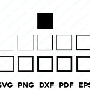 Bundel vierkante lijnlijnen | svg png dxf eps pdf | vectorgrafisch ontwerp gesneden print lasergraveerbestanden | digitale download commercieel gebruik