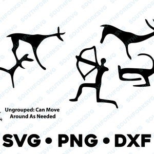 Malowidła jaskiniowe Rysunek svg png dxf historia prymitywny starożytny przodek tubylec ludzki duchowy symbol przezroczysty kamea sylwetka