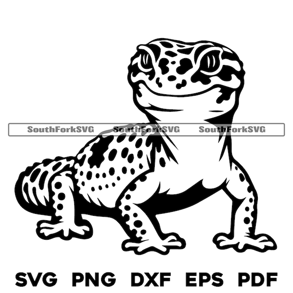 Leopard Gecko Design | svg png dxf eps pdf | vector graphic cut file laser clip art | instant digital download commercial use