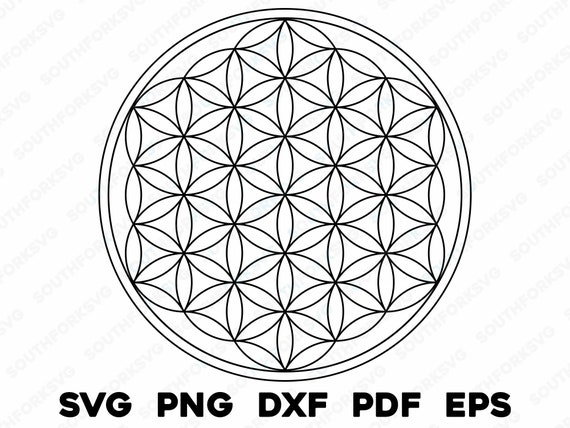 Flower of Life 1 svg png dxf eps pdf | graphic design cut print laser engrave files | instant digital download commercial use