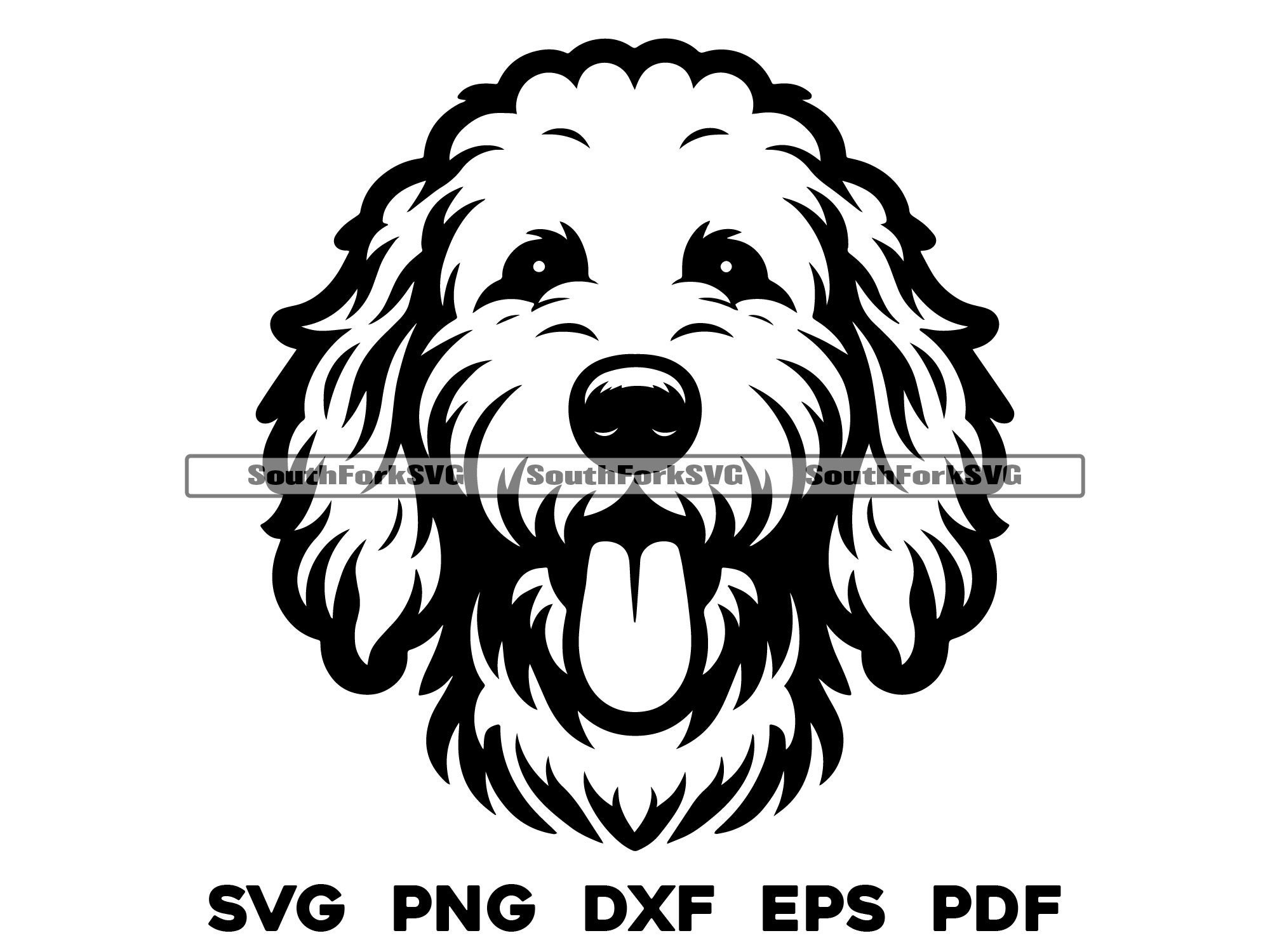 ゴールデンドゥードル犬の頭のデザイン | svg png dxf eps pdf