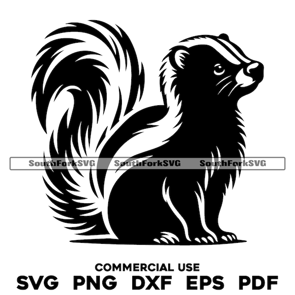 Cute Skunk svg png dxf eps pdf | vector graphic cut file laser clip art | instant digital download commercial use