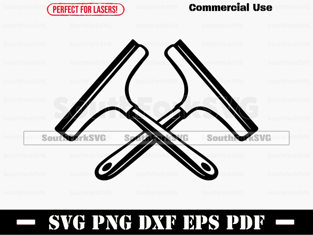 Crossed Squeegees Svg Png Dxf Pdf Eps | Cut Print Laser Digital File ...
