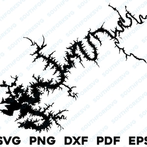 Lake Wedowee Alabama R L Harris Stausee Karte Form Silhouette svg png dxf pdf eps Vektorgrafik