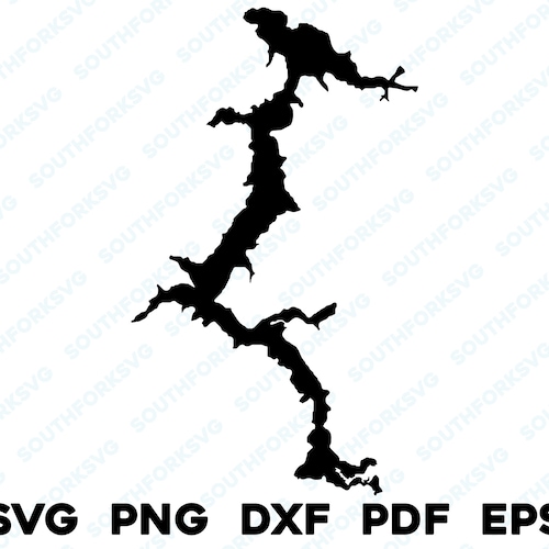 Lake Ouachita Arkansas Map Shape Silhouette