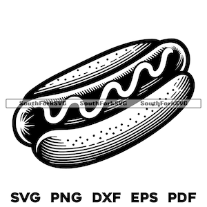 Hot Dog | svg png dxf eps | Cut Datei Clip Art Vektorgrafik | Fahren Sie durch Diner Fast Food Datum Niedlich Burger Kochen Symbol