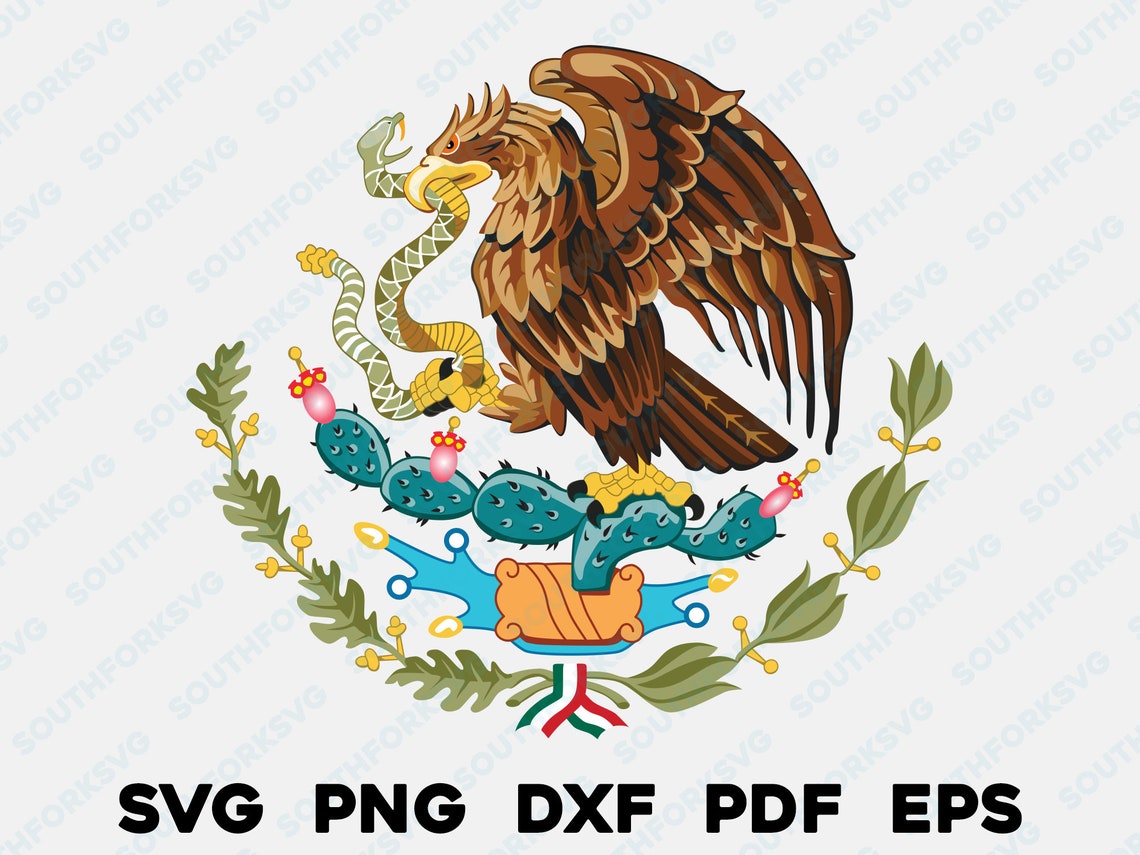 Mexico Coat of Arms Color Svg Png Dxf Eps Pdf Transparent - Etsy