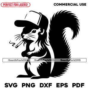 Gorra de camionero con forma de ardilla, svg, png, dxf, eps, pdf/diseño gráfico vectorial, corte, impresión, sublimación de tinta, grabado láser, cnc, archivos digitales, uso comercial