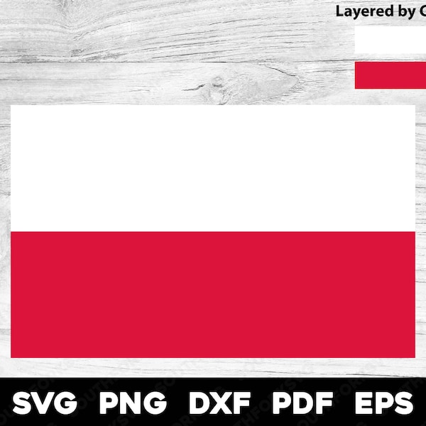 Polen Polnische Nationalflagge | svg png dxf eps pdf | Layered by Color Vektor-Grafik-Design geschnitten Print Dye Sub Laser digitale Dateien