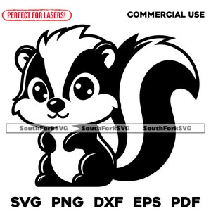 Cute Skunk svg png dxf eps pdf | vector graphic cut file laser clip art | instant digital download commercial use