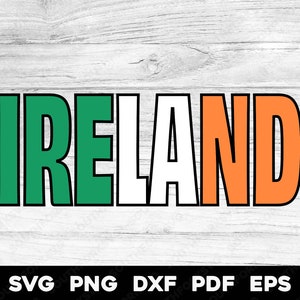 Irlanda Irlanda bandiera nome Design / svg png dxf eps pdf / progettazione grafica vettoriale taglio stampa colorante sub laser incide file digitali