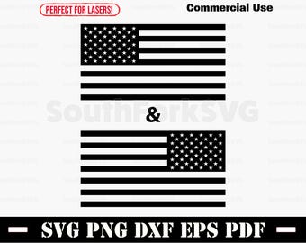 Amerikaanse vlag zwart vooruit en achteruit svg png dxf eps pdf | vector grafisch ontwerp gesneden print dye sub laser digitale bestanden