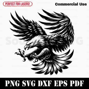 Flying Bald Eagle Design Files | Svg Png Dxf Eps Pdf | Vector Graphic ...