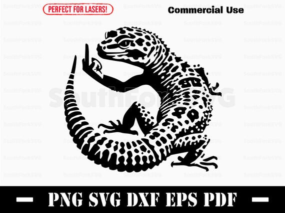 Leopard Gecko Middle Finger Svg Png Dxf Eps Pdf | Vector Graphic