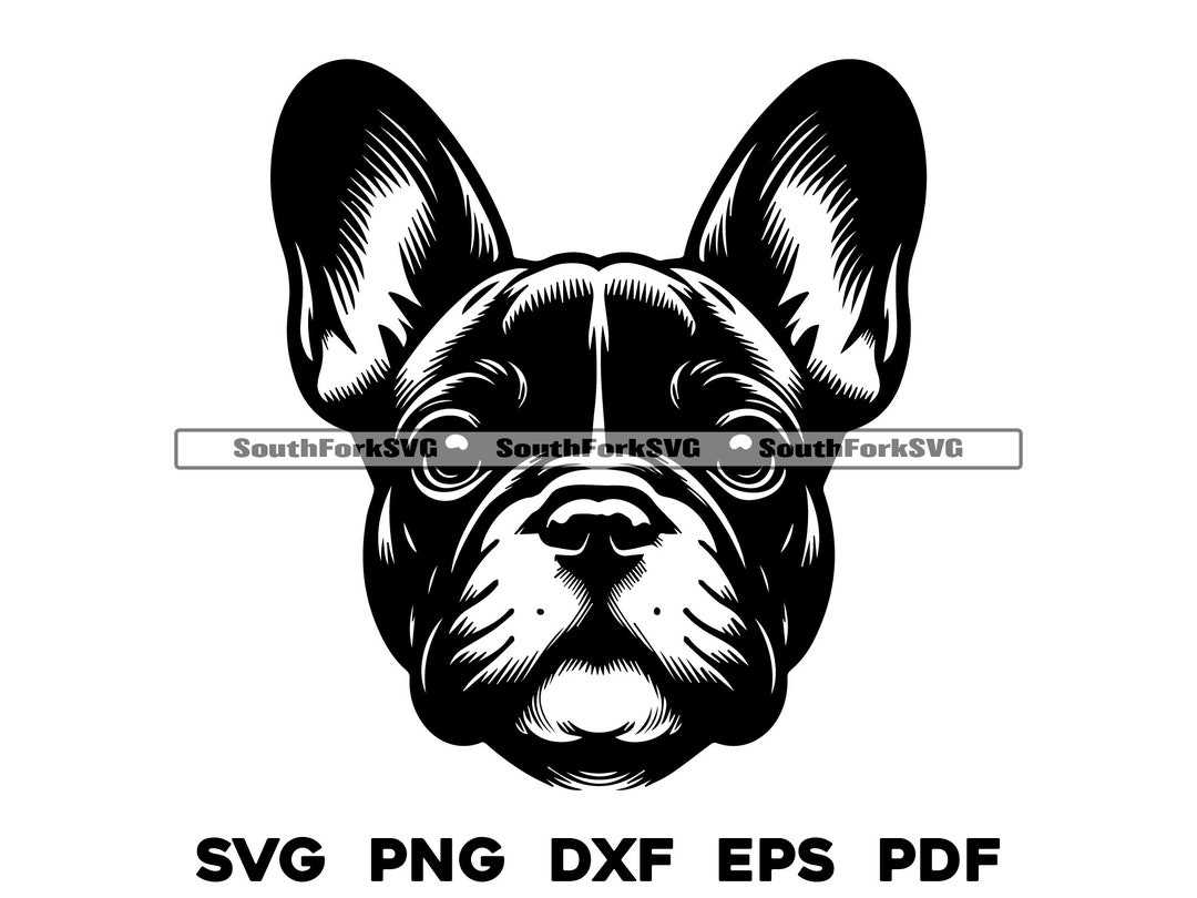 French Bulldog Head Design 2 | Svg Png Dxf Eps Pdf | Vector Graphic Cut ...