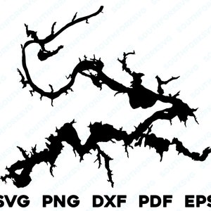 Mountain Island Lake Carolina del Norte Mapa Forma Silueta svg png dxf pdf eps vector diseño gráfico corte grabado archivo láser imagen barco lago