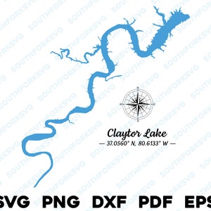 Claytor Lake Virginia Mapa Forma Silueta svg png dxf pdf eps vector diseño gráfico corte grabado archivo láser imagen barco lago casa