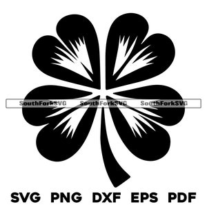 Vierblättriges Kleeblatt, Kleeblatt Design | svg png dxf eps | Vektorgrafik Design Cut Print Dye sub Laser graviert digitale Dateien kommerzielle Nutzung