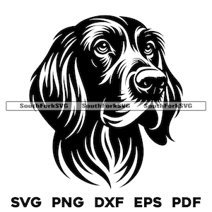 Deutscher Langhaar Pointer Hund Kopf Design | svg png dxf eps pdf | Vektorgrafik Datei Laser Clip Art schneiden | sofort download für kommerzielle Nutzung