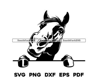 Peeking Horse svg png dxf eps pdf | transparent vector graphic design cut print dye sub laser engrave files commercial use