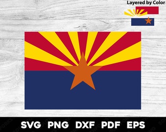 Arizona State Flagge | svg png dxf eps pdf | Layered by Color Vektorgrafik Design Cut Print Dye Sub-Lasergravur digitale Dateien