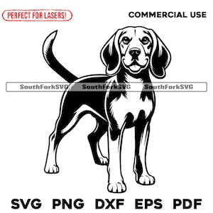 Beagle Hund Stehend svg png dxf eps pdf | Vektorgrafik Datei Laser Clip Art schneiden | sofortiger digitaler Download kommerzielle Nutzung