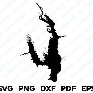 Castle Rock Lake Wisconsin carte forme Silhouette svg png dxf pdf eps conception graphique vectorielle coupe gravure fichier laser image bateau maison du lac