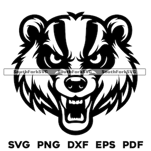 Badger Middle High School Sports Team Mascot  | svg png dxf eps pdf | vector graphics design cut print dye sub laser digital files