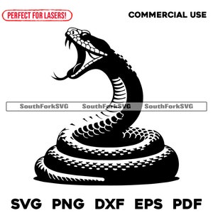 Eenvoudig ontwerp sissende slang | svg png dxf eps pdf | vectorafbeelding snijbestand laserclipart | direct digitaal downloaden voor commercieel gebruik