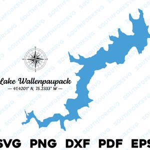 Lake Wallenpaupack Pennsylvania Karte Form Silhouette svg png dxf pdf eps Vektorgrafik Design Lasergravur Laser-Datei Bild Boot See Haus