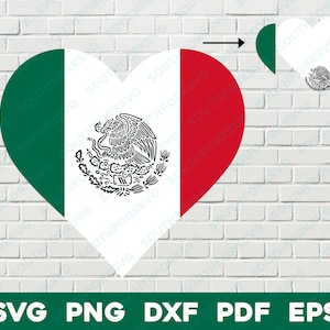 Bandera Nacional de México Corazón svg png dxf eps pdf en capas por color vector diseño gráfico archivo digital Centroamérica país viajes mundiales