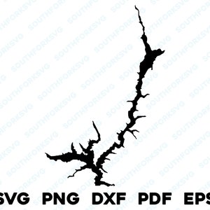 Trinity Lake Kalifornien Karte Form Silhouette Umriss svg png dxf pdf eps Vektorgrafik