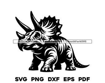Dinosaurier Triceratops Aufkleber - 10x10 Cm Mattweiß, Wasserfest & Rückstandslos Entfernbar