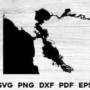 San Francisco Kalifornien Binnenwasserwege Ozean Karte Form Silhouette Umriss svg png dxf pdf eps Vektorgrafik Schnitt Gravur Laserdatei