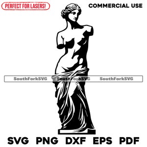 Statue de Vénus de Milo svg png dxf eps pdf | Conception graphique vectorielle impression découpée fichier numérique cnc sub cnc utilisation commerciale
