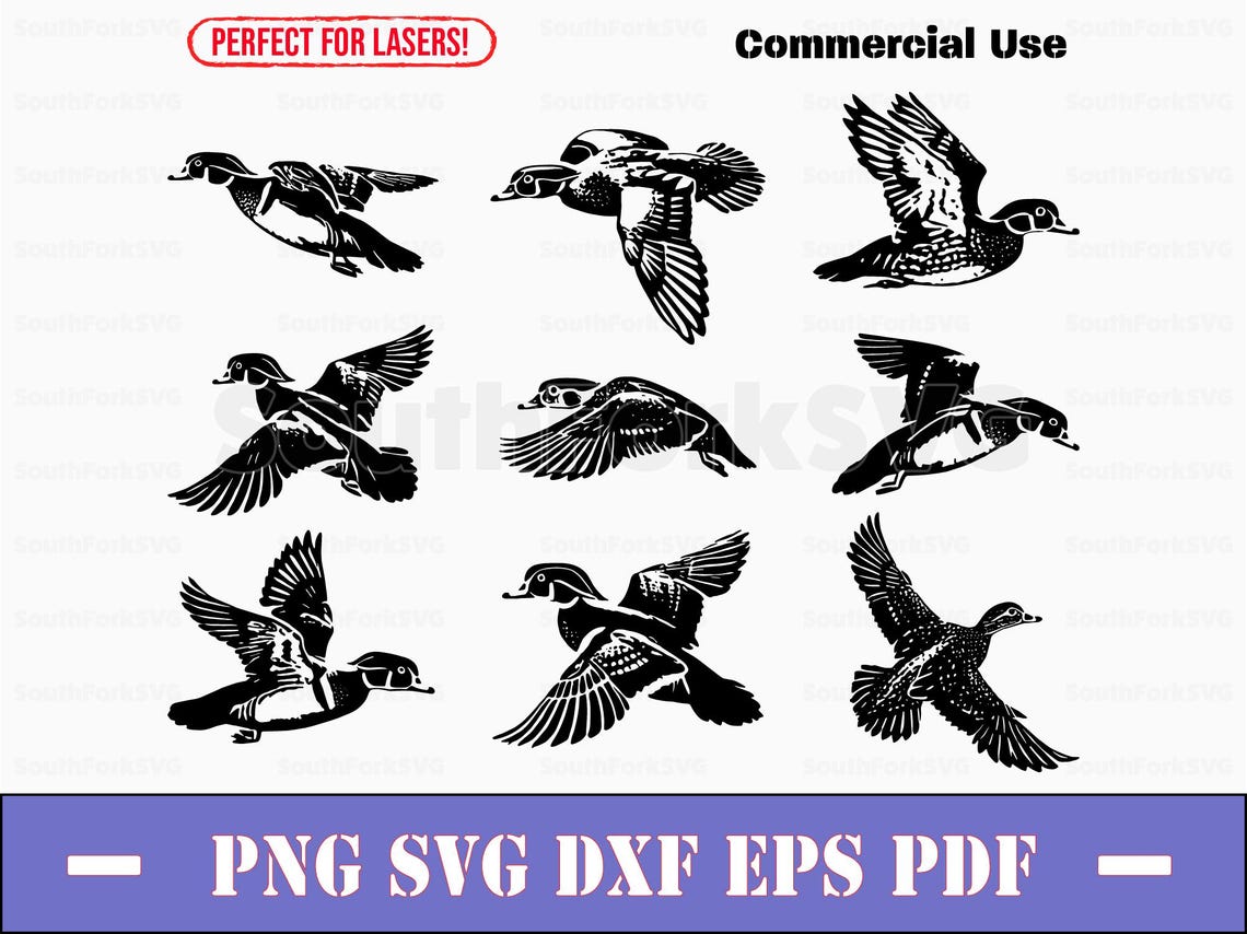 Simple Wood Duck Bundle Pack Svg Png Dxf Eps Pdf | Vector Graphic ...