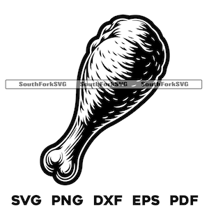 Cuisse de poulet pilon svg png dxf eps pdf | Fichiers d'impression découpés au laser, clip art vectoriel | Téléchargement numérique instantané, utilisation commerciale