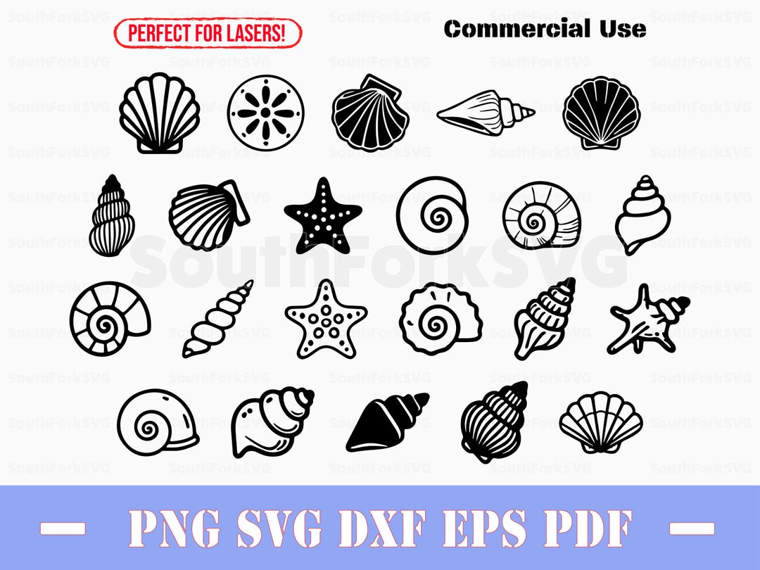 Simple Sea Shells SVG Bundle Svg Png Dxf Eps Pdf | Vector Graphic Cut ...