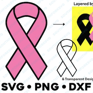 Brustkrebs Band SVG PNG DXF nach Farbe geschnitten Datei für Silhouette Vektor Grafik Clipart Gesundheit Pink Ribbon Bewusstsein Frau