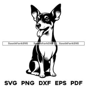 Rat Terrier Dog Sitting Design | svg png dxf eps pdf | vector graphic cut file laser clip art | instant digital download commercial use