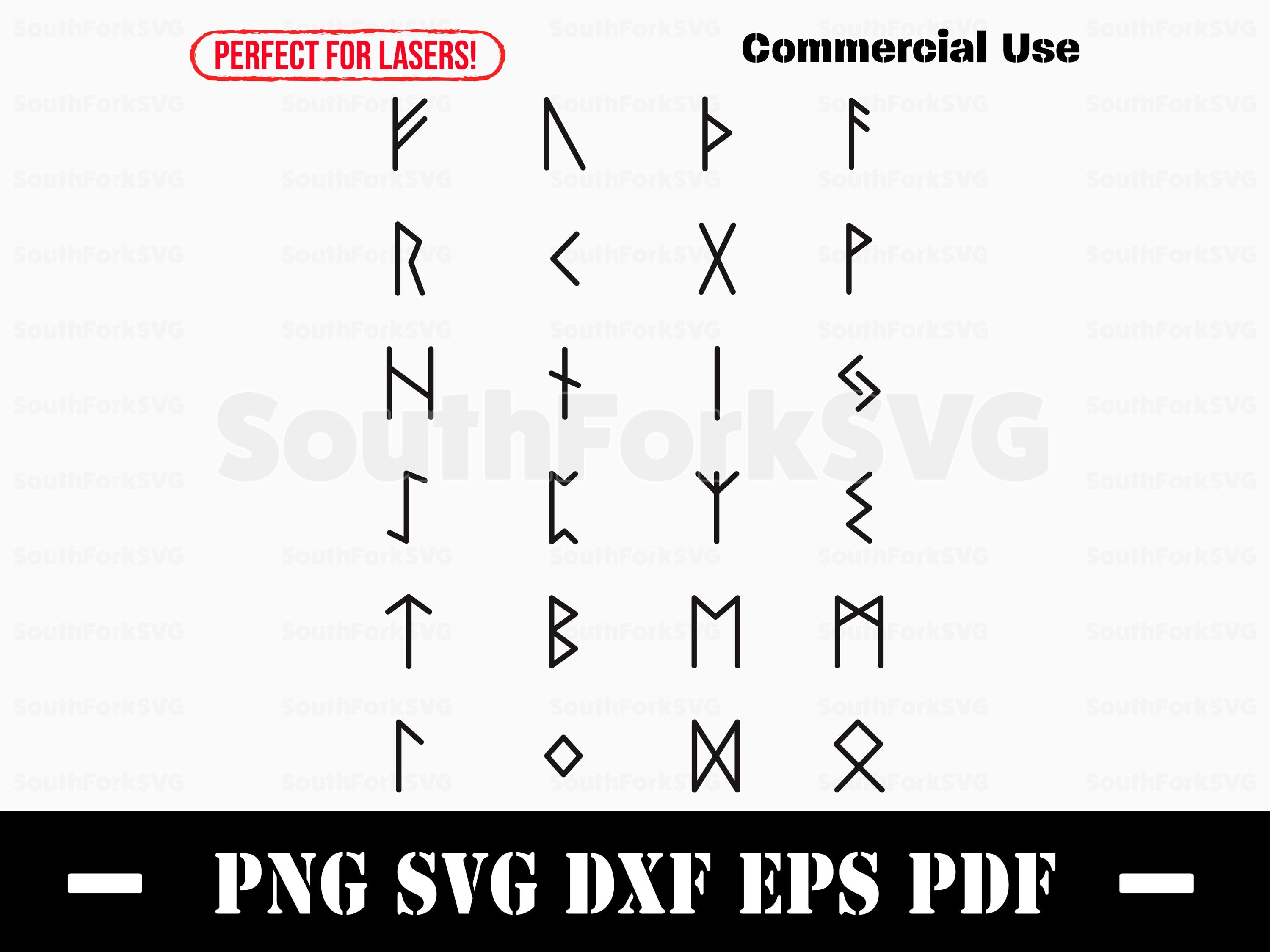 Elder Futhark Runes Only Svg Png Dxf Eps Pdf Bundle | Older Futhark ...