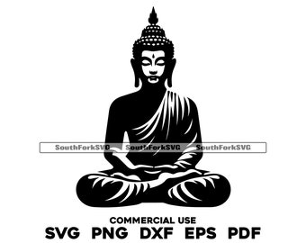 El Buda svg png dxf eps pdf / archivo de corte gráfico vectorial clip art láser / descarga digital instantánea para uso comercial